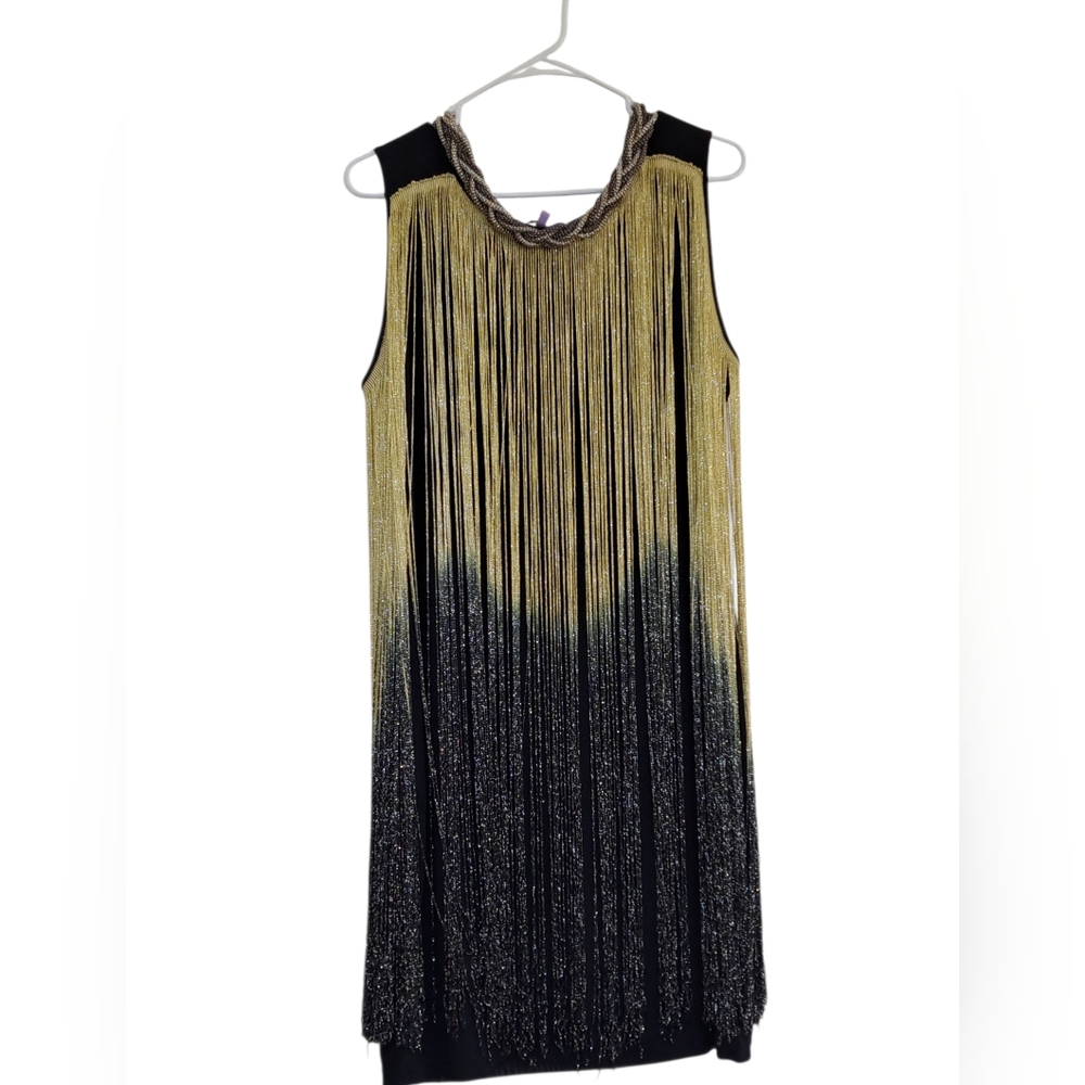 Eden Black/Gold Flapper Dress